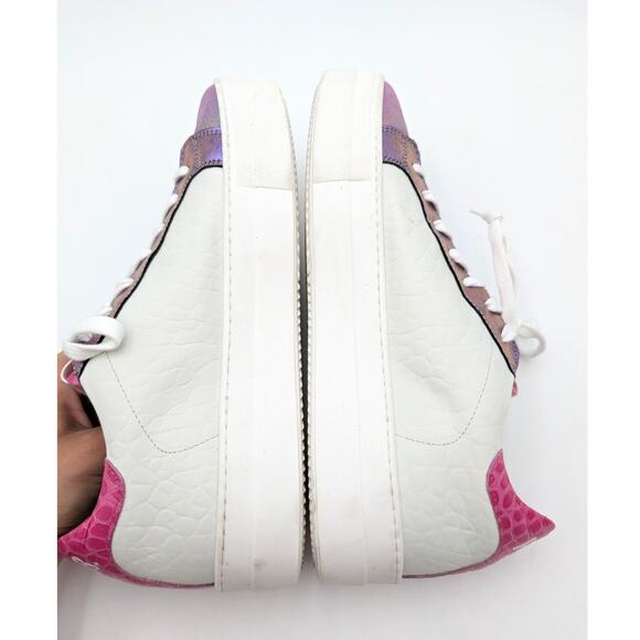 P448 Thea Platform Sneaker Shoes Lace-Up Women's Multi/White Size US8.5 EU39 - Picture 7 of 12